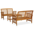 NNEVL 3 Piece Garden Lounge Set Solid Acacia Wood