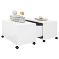 NNEVL Coffee Table High Gloss White 75x75x38 cm Chipboard